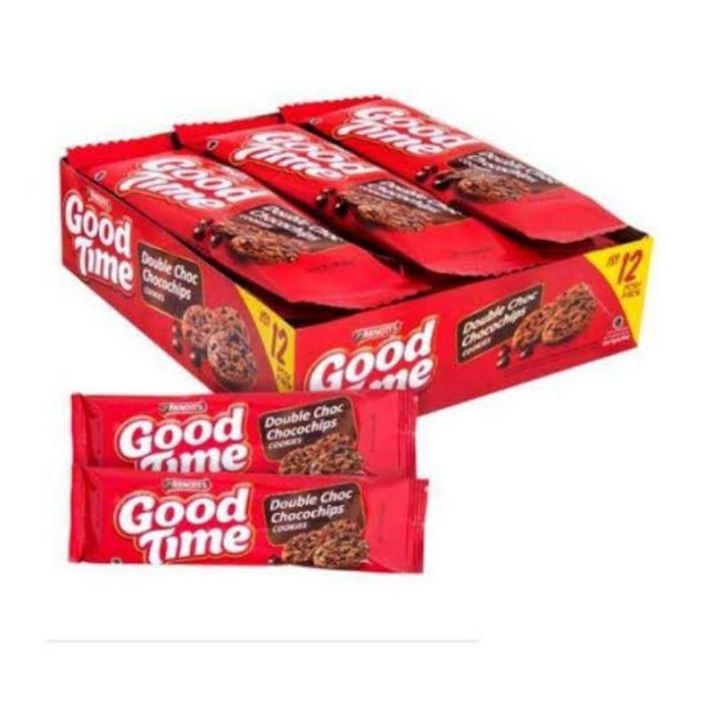 

goodtime cemilan cookies coklat 16 gr 1 box isi 12 pcs