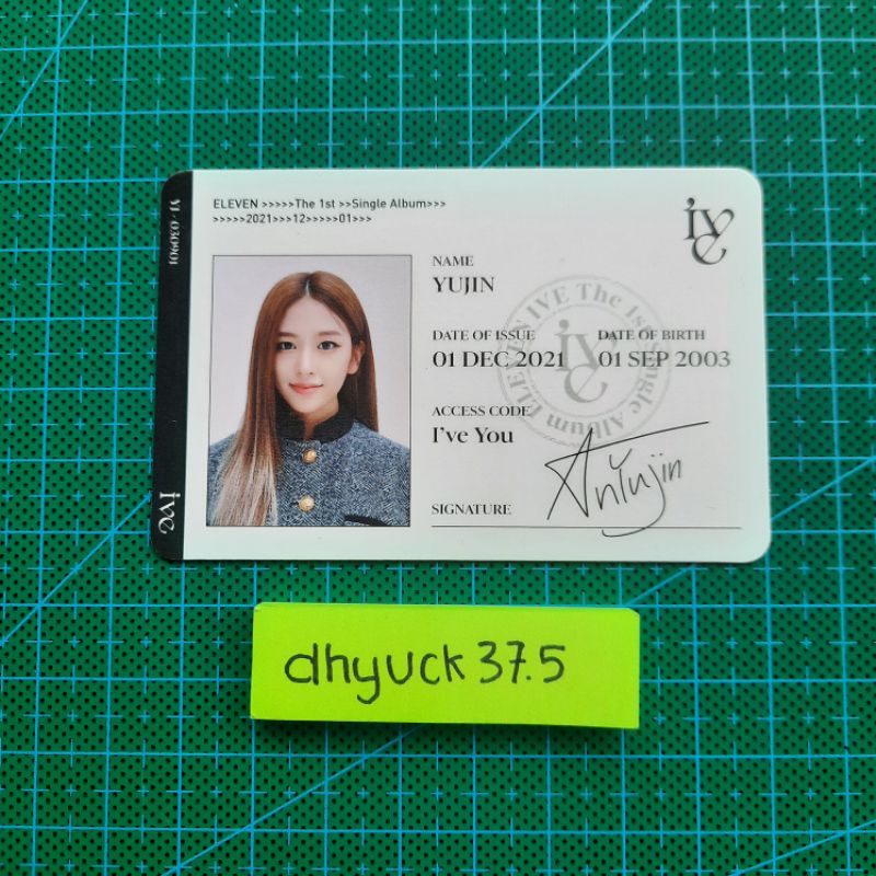 photocard id card yujin ive eleven