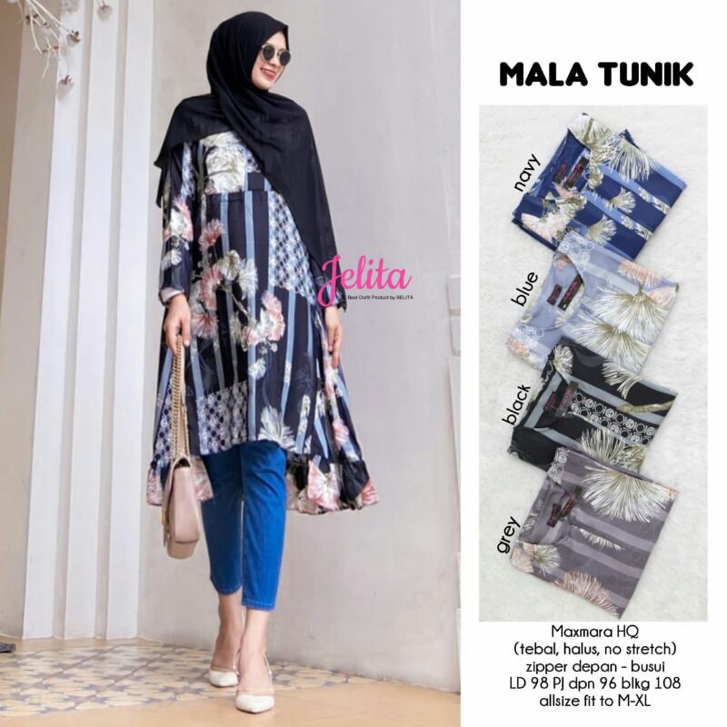 Mala Tunik by Jelita // Tunik dengan Motif Cantik dan Elegan