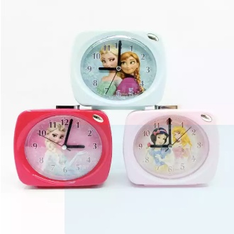 Jam Beker Weker Alarm Mini Model Kotak Karakter Disney Anak