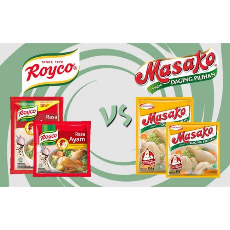 

Penyedap rasa royco / masako ayam / sapi 1 renceng isi 12