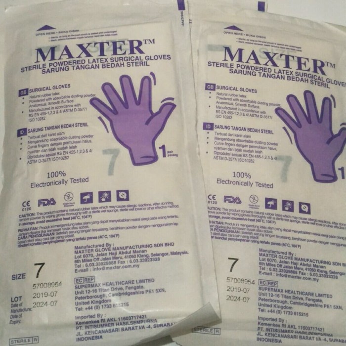 SARUNG TANGAN STERIL MAXTER 7,5