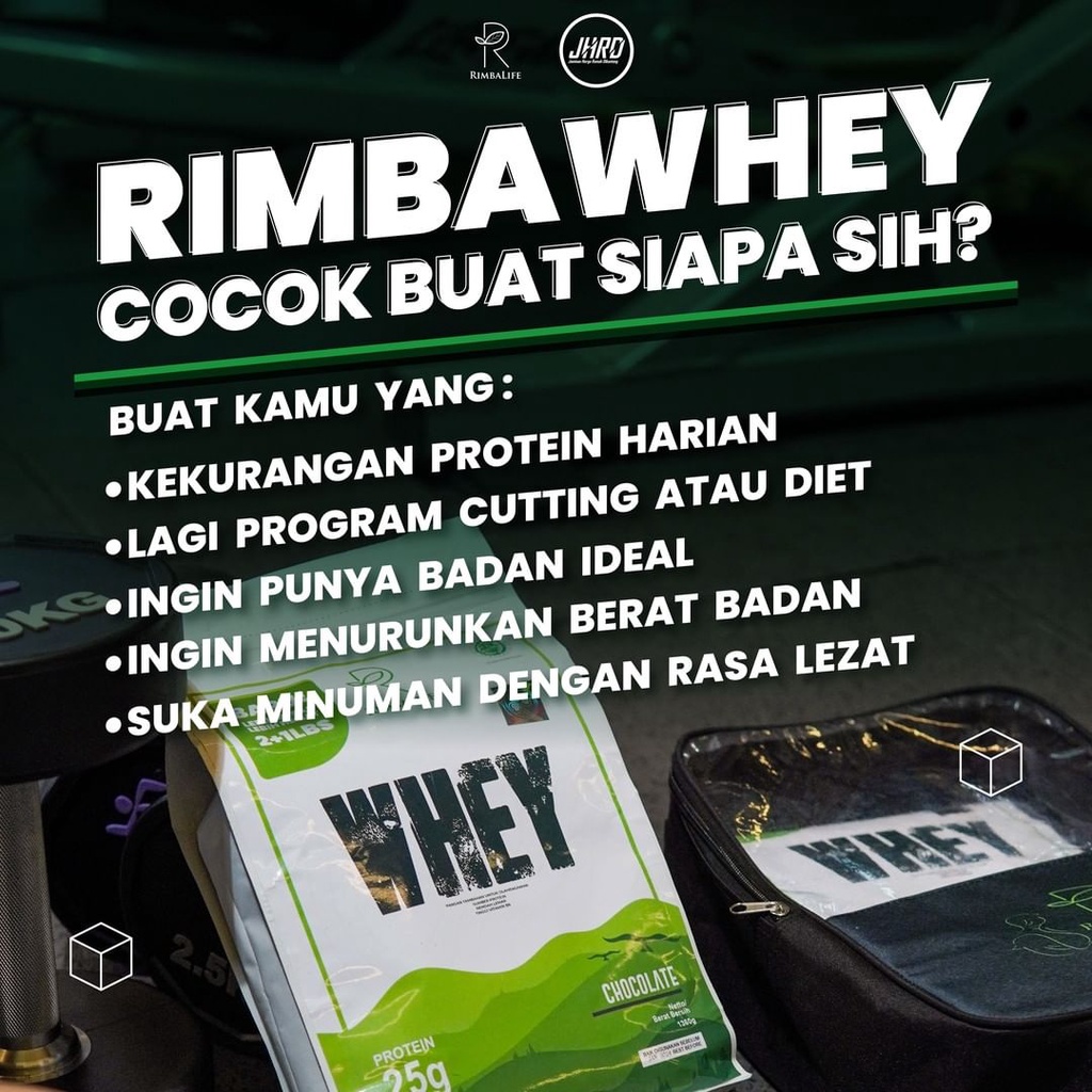 Rimbalife Rimba Whey 2lbs 3lbs Susu Whey Protein Concentrate Isolate Fitness Halal BPOM Rimbawhey Penambah Massa Otot Master Whey