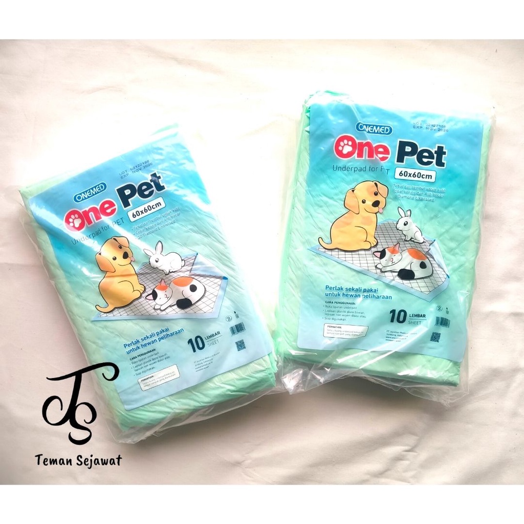 Underpad One Pet 60 x 60 isi 10 Perlak Hewan Anjing Kucing Kelinci