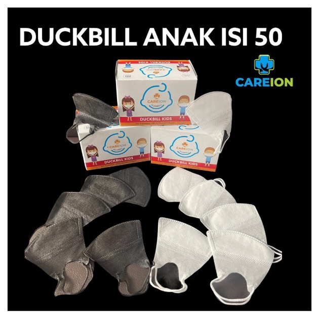 MASKER DUCKBILL ANAK CAREION MASKER ANAK DISPOSABLE MASK MASKER ANAK DUCK BILL POLOS 3D ISI 50