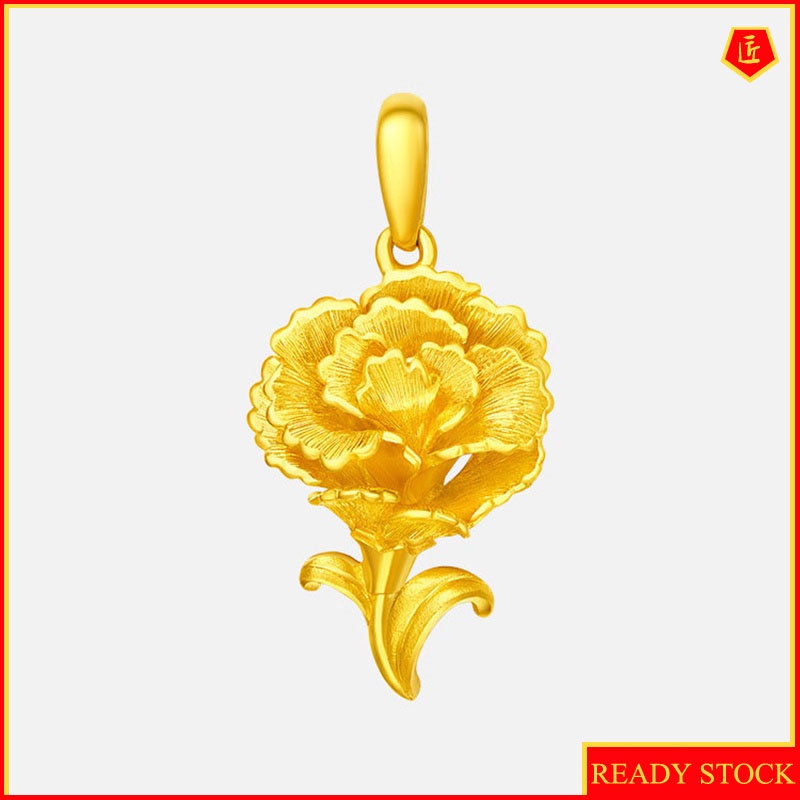 [Ready Stock]Gold Necklace Carnation Pendant Graceful Personality