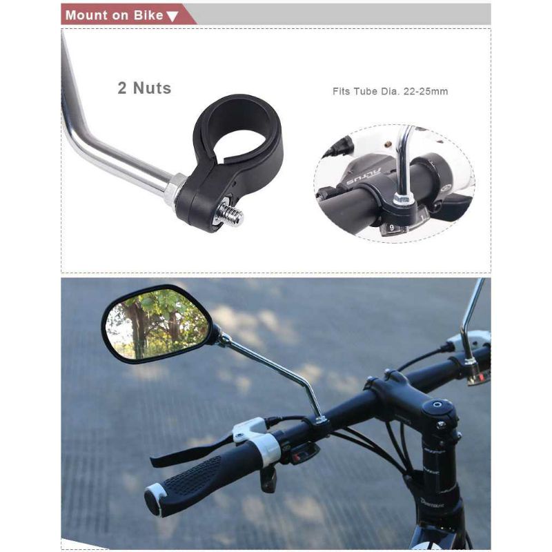 DEEMOUNT Kaca Spion Sepeda Bike Blindspot Rearview