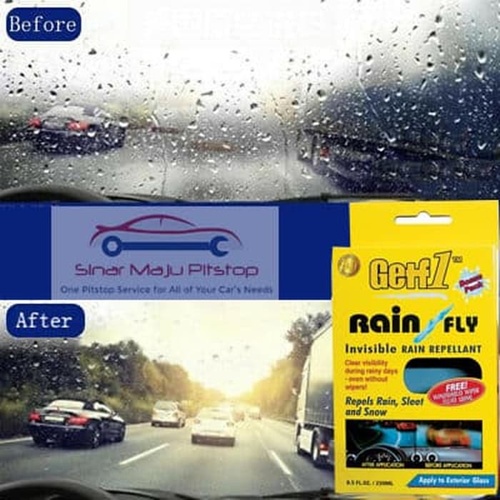 GETF1 RAIN X RAIN FLY 250 Ml & BONUS WINDSHIELD WIPER FLUID - CAIRAN PEMBERSIH KACA MOBIL