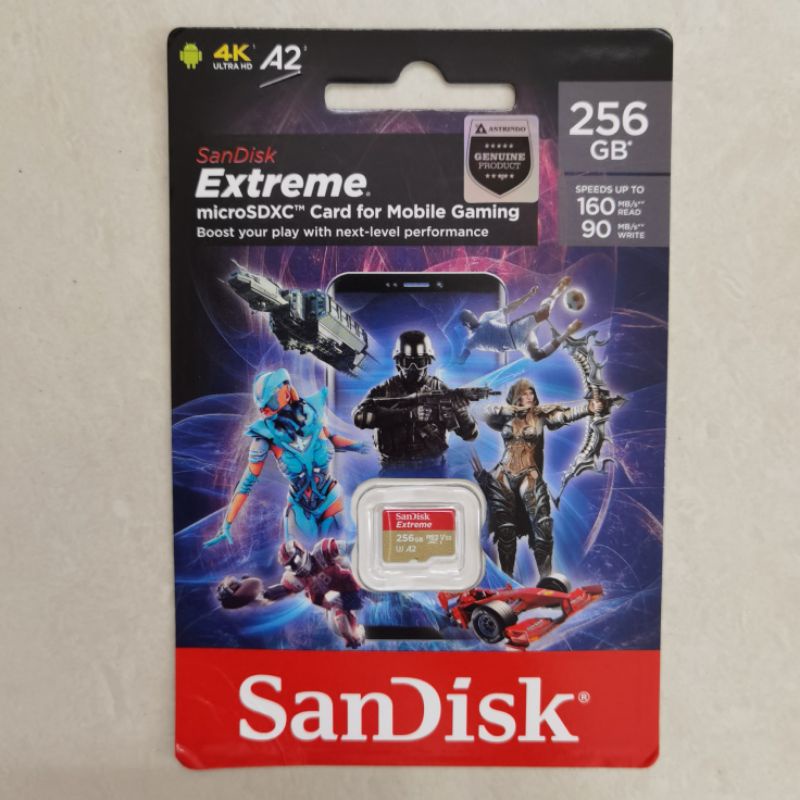 Sandisk Extreme MicroSD 256 Gb SDXC 160Mbps 256Gb Micro SD Class 3 A2