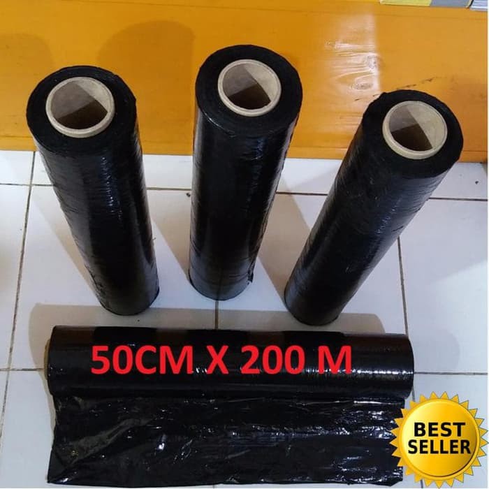 Jual Stretch Film Plastik Wrapping Hitam 50cm X 200m | Shopee Indonesia