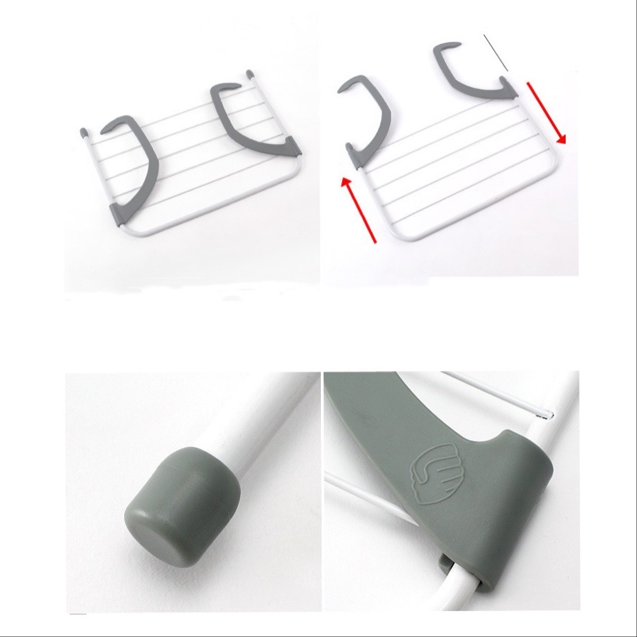 UNIGOOD - Jemuran Handuk Portable Gantungan Kait Hanger Teras Balkon Adjustable