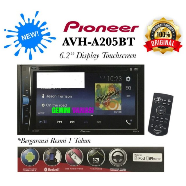 HEADUNIT DOUBLEDIN TV MOBIL PIONEER XW B-66 AVH-A205BT/AVH A 205BT/AVH 205 B
