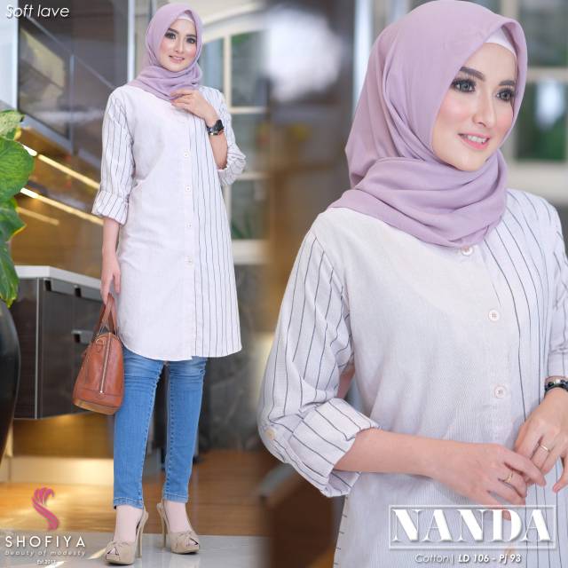 Nanda Tunik Motif Garis Original SHOFIYA