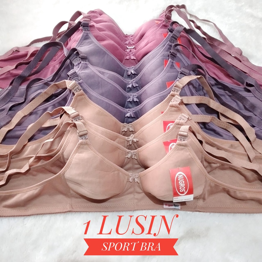 SPORT SPORTS BRA TANPA BUSA LUSINAN  / PAKET HEMAT 1 LUSIN BRA SPORT WANITA REMAJA DEWASA