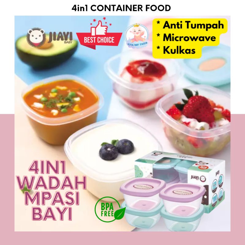 4in1 Tempat Makan Bayi Wadah MPASI Bayi Kotak Penyimpanan Makanan Serbaguna Container Food Baby Lock