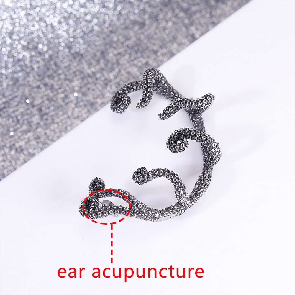 Anting Tusuk Model Tentakel Gurita Bahan Stainless Steel Gaya Gothic Punk Untuk Wanita