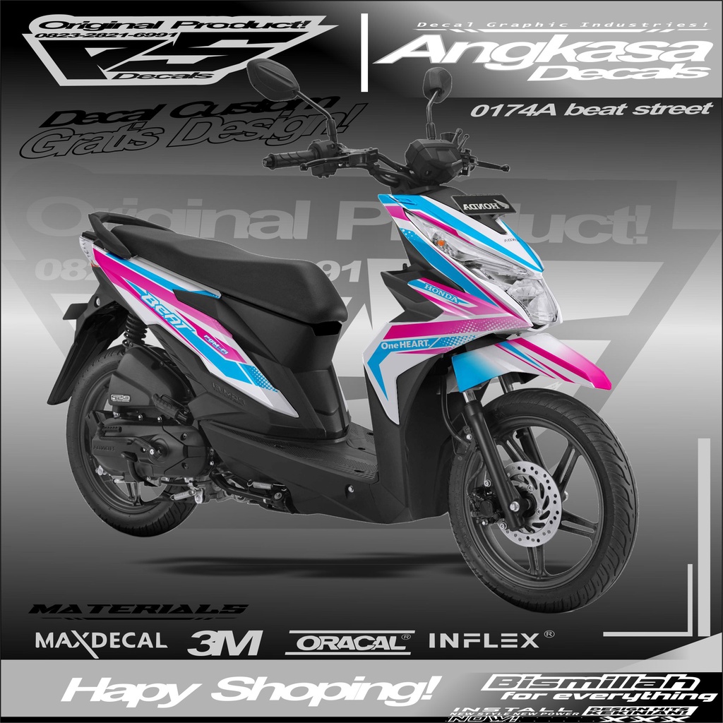 0174A DECALS STIKER FULLBODY CUSTOM MOTOR BEAT STREET 2019