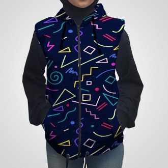 Rompi Printing Parasut Wanita Pria Vest Hoodie Olahraga Running dan Sepeda DM Custom Fullprint