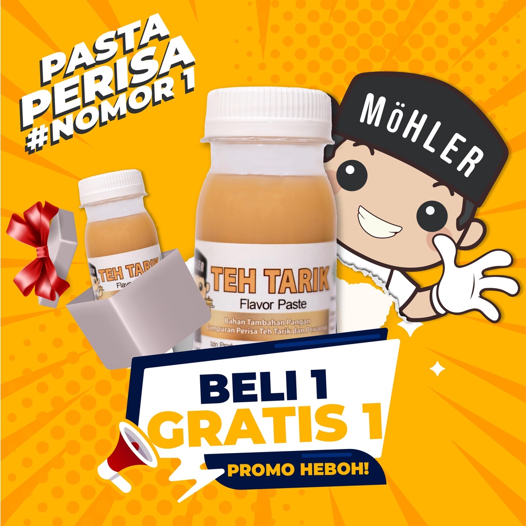 MOHLER Pasta perisa pewarna TEH TARIK (KLIK KOMBO HEMAT UNTUK BELI 1 GRATIS 1)