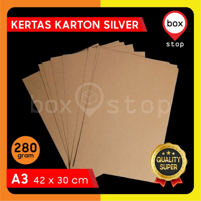 

Karton KRAFT COKLAT - Kertas KRAFT COKLAT 280 gram - 42x30(A3) - (48 pcs)