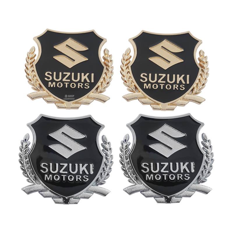 2 X Metal SUZUKI MOTORS Logo Car Auto Side Window Decorative Emblem Badge Sticker Decal For SUZUKI