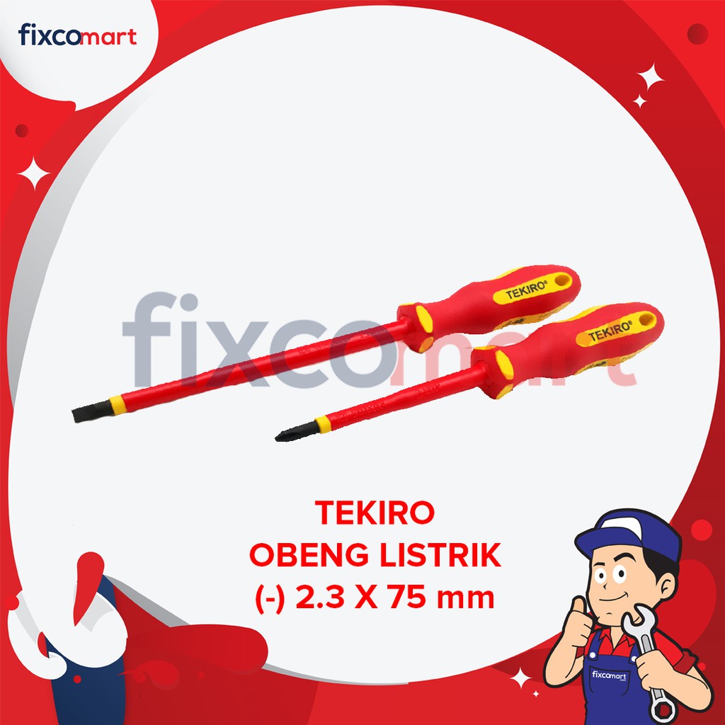 Tekiro Obeng Listrik (-) 2.3 X 75 Mm / Obeng Elektrik / Obeng Min