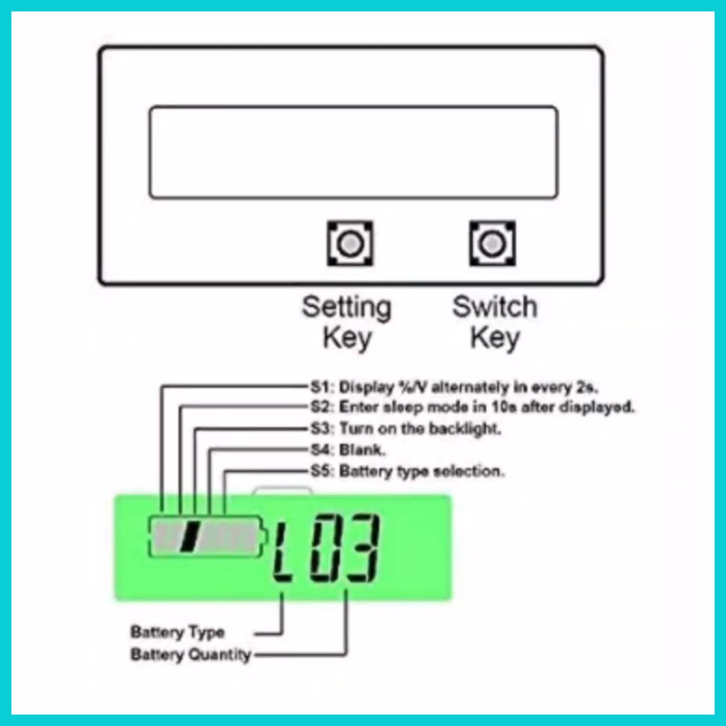 Indikator Kapasitas Baterai Battery Capacity Digital Voltmeter 8-70V