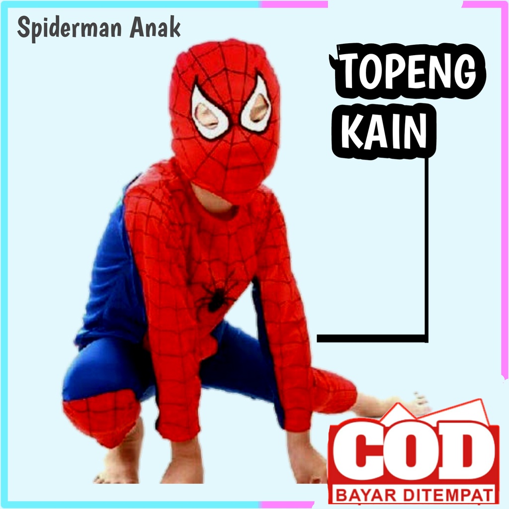 Baju Kostum Spiderman Superhero Anak Laki Laki umur 1 - 11 tahun