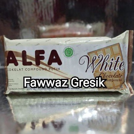 

Coklat Cokelat Putih Blok Alfa 250 gr Compound batangan WHITE