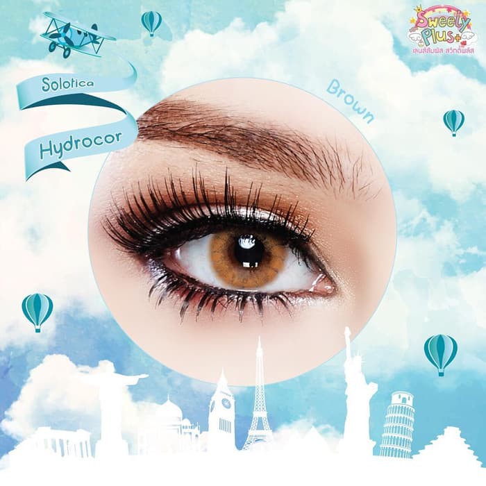 Softlens Sweety Solotica Hydrocor - Warna Gray Brown bisa Minus