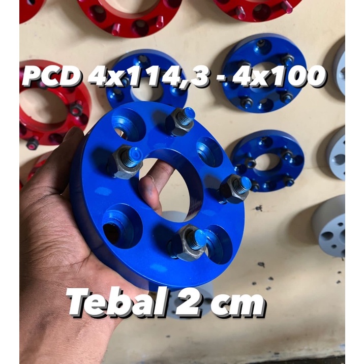 Adaptor velg mobil 4x114,3 ke 4x100 Tebal 2 cm
