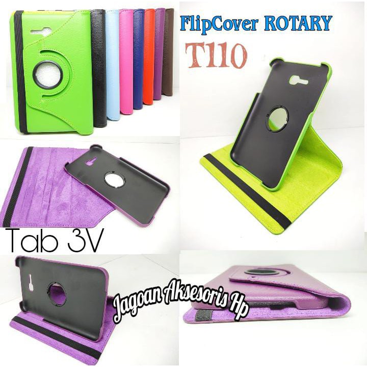 ROTARY Standing Case Samsung Tab 3V T116 T110 7.0 inch Flip Cover Putar 360 Sarung Muter