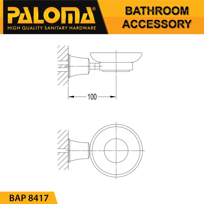 PALOMA BAP 8417 Tempat Sabun Batang Bar Soap Holder Dinding Mandi