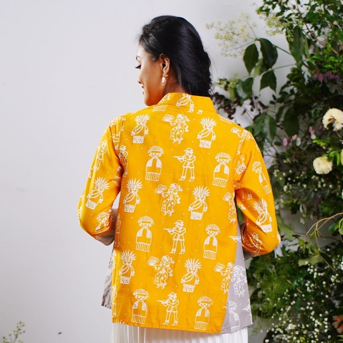 Batik-Blouse- Nona Rara - Viva Betawi T0903, Baju Atasan Kerja Blouse Batik Wanita - S -Batik-
