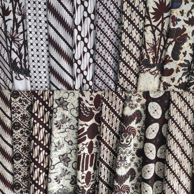 KAIN BATIK HALUS WARNA PUTIH COKLAT PUTIHAN KAIN BATIK SOGAN HALUS KEBAT