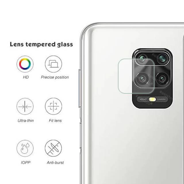 4IN1- TG Anti Gores Layar Kamera Xiaomi Redmi Note 9 Pro Tempered Glass Full Ring Camera Skin Carbon