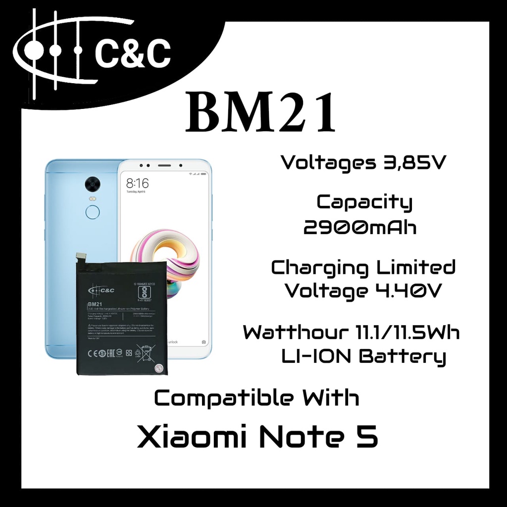 BATERAI BATRE BATTERY REDMI NOTE BAMBU BM21 MERK C&amp;C