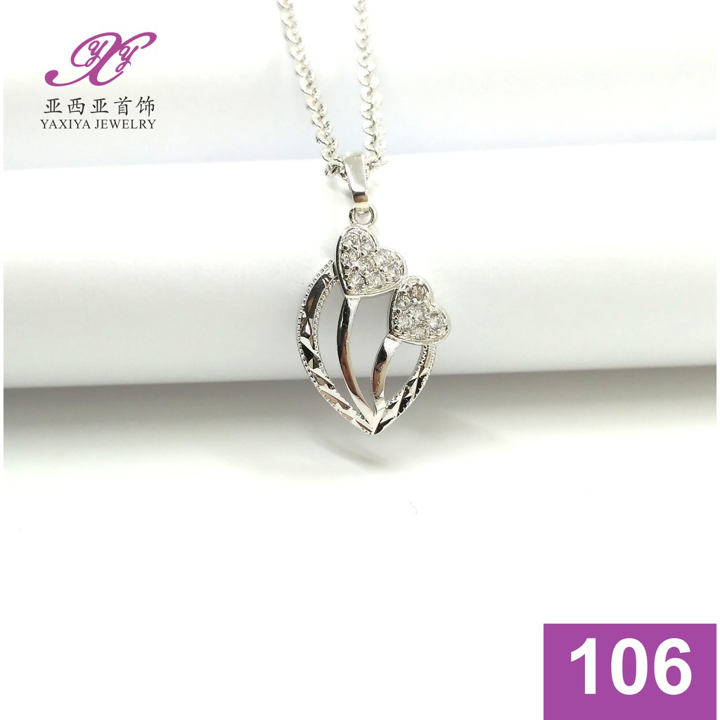

Liontin Permata Emas Putih Perhiasan Lapis Emas 18K Yaxiya Jewelry 106