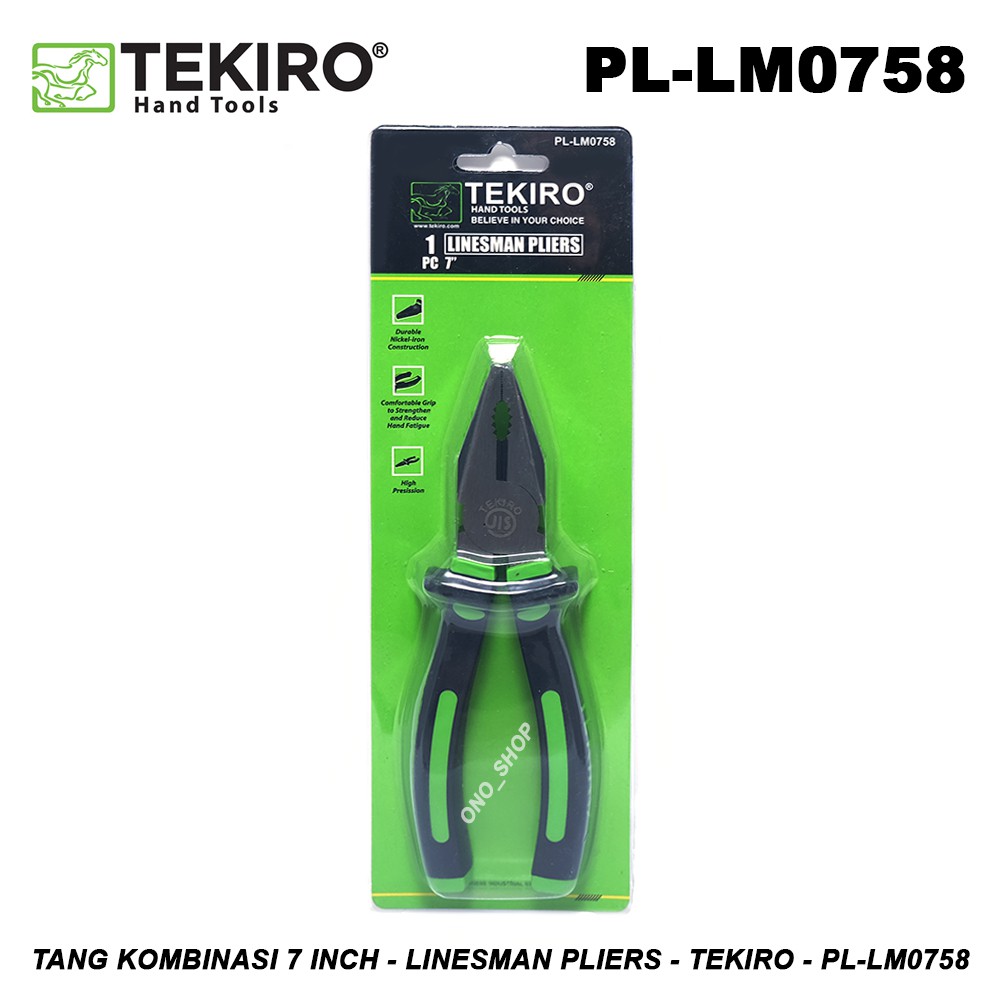 Tang Kombinasi 7 inch Linesman Pliers Tekiro PL-LM0758