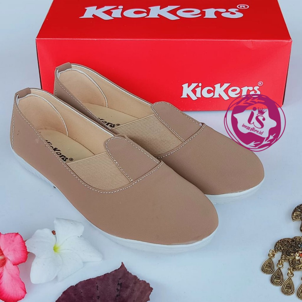 SEPATU WANITA FLAT KICKERS SLIP ON TERBARU KODE INK-20 MURAH