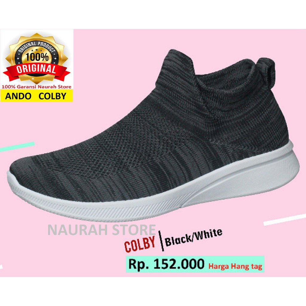 SEPATU LEMBUT ANDO SIERA &amp; COLBY SNEAKER NYAMAN LENTUR BAHAN KAIN SOFT