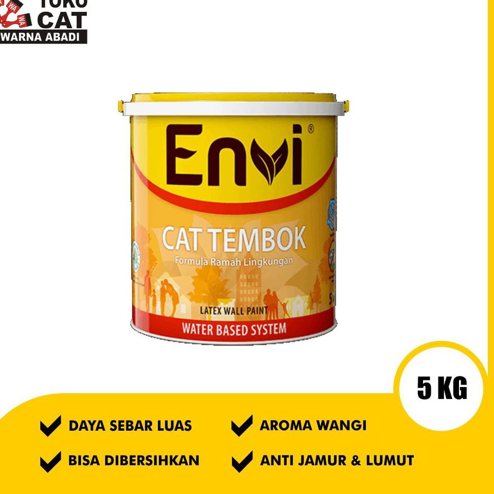 Recomended.. CAT TEMBOK ENVI 5KG MIXING WARNA 80712 STEM