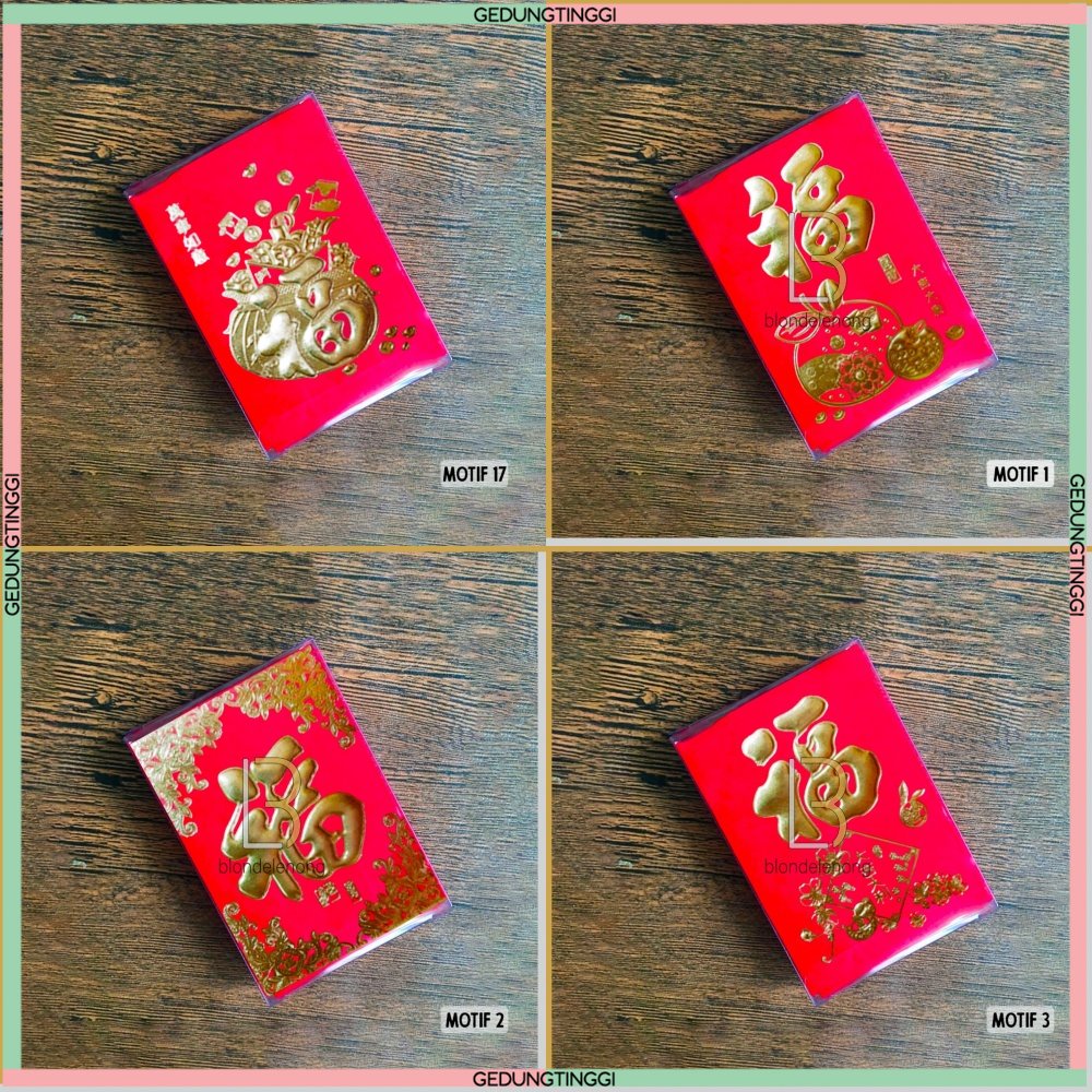 Kertas Amplop Tas Angpao Angpau Ampau Ampao Hongbao Hongbau Netral Premium Sincia Imlek Hoki Hook Fu Fuk Shio Sio Kelinci Tahun Baru Cina China Ukuran Jumbo Besar Panjang Pendek Kecil Size New Year Cny 2023 Merah Gold Emas Polos Murah Mika Lucu Isi 1 Pack