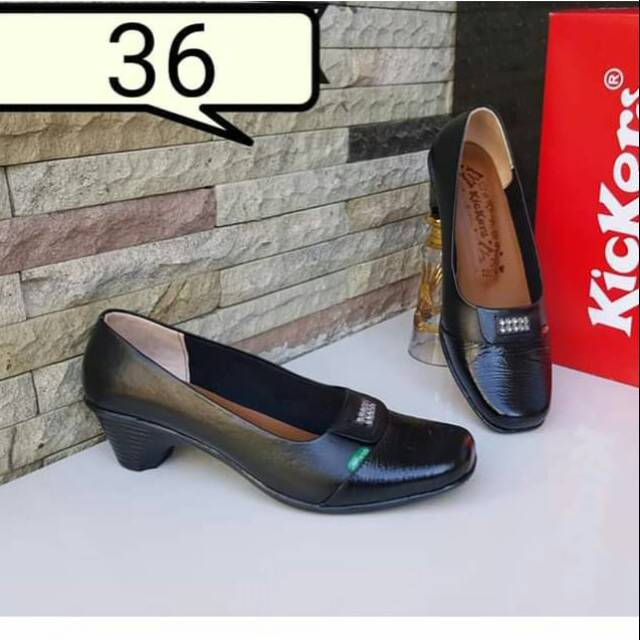 ALV Sepatu Fantovel Wanita Kulit Murah Warna Hitam