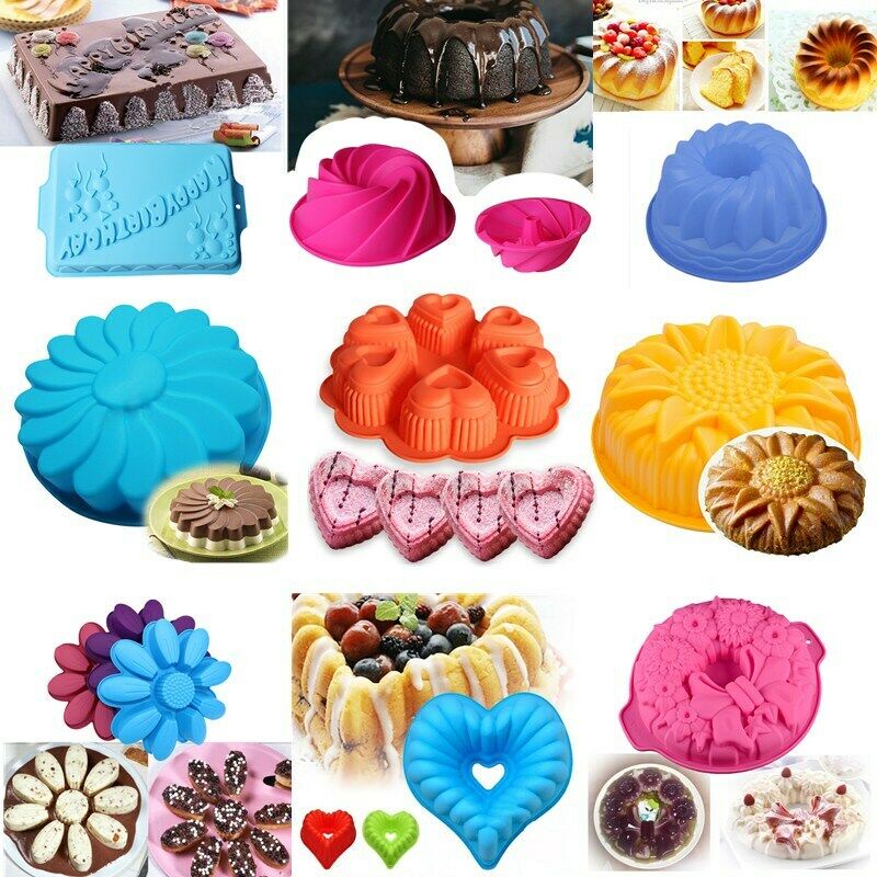 Non Stick Silicone Cetakan Kue 3D Cake Pan Tray Homemade Puding Jelly Coklat Dessert Muffin Mousse Cetakan Dapur DIY Baking Pastry Alat Bakeware