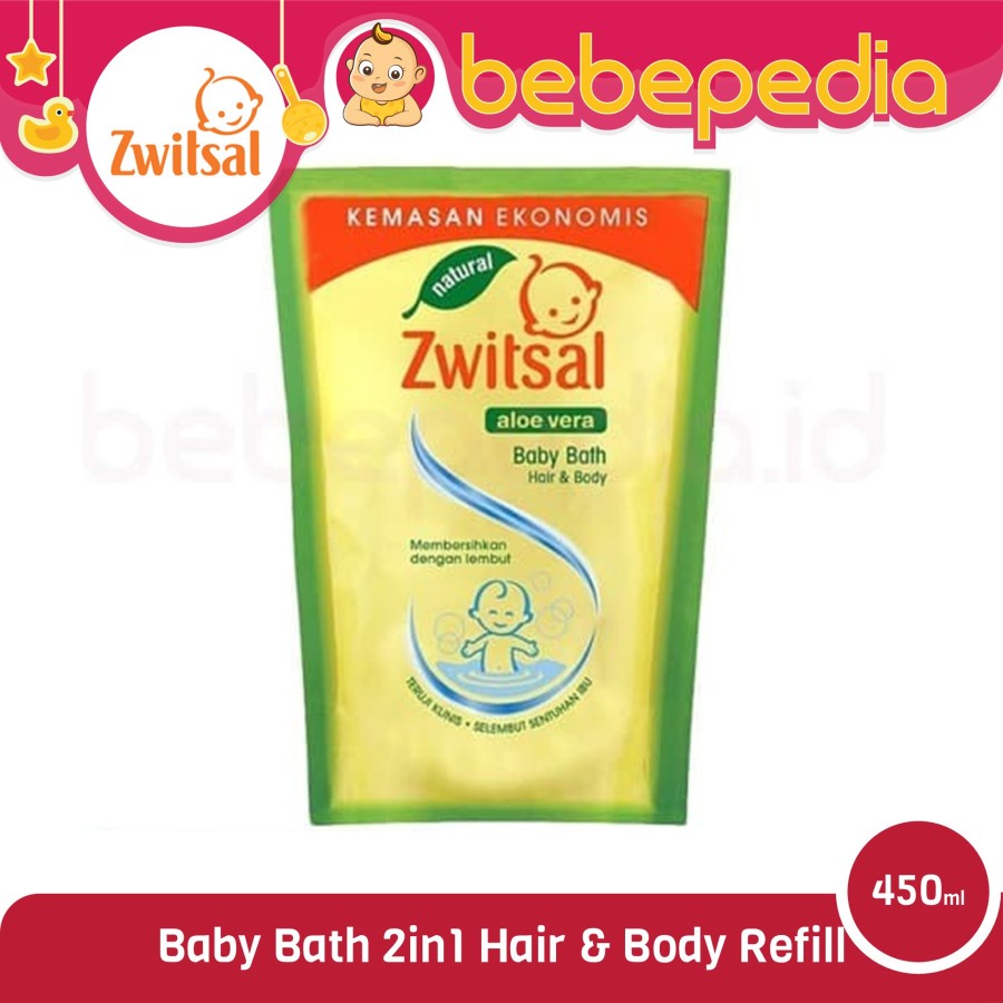 Zwitsal Baby Bath 2in1 Hair &amp; Body | Rice Honey Refill 450ml