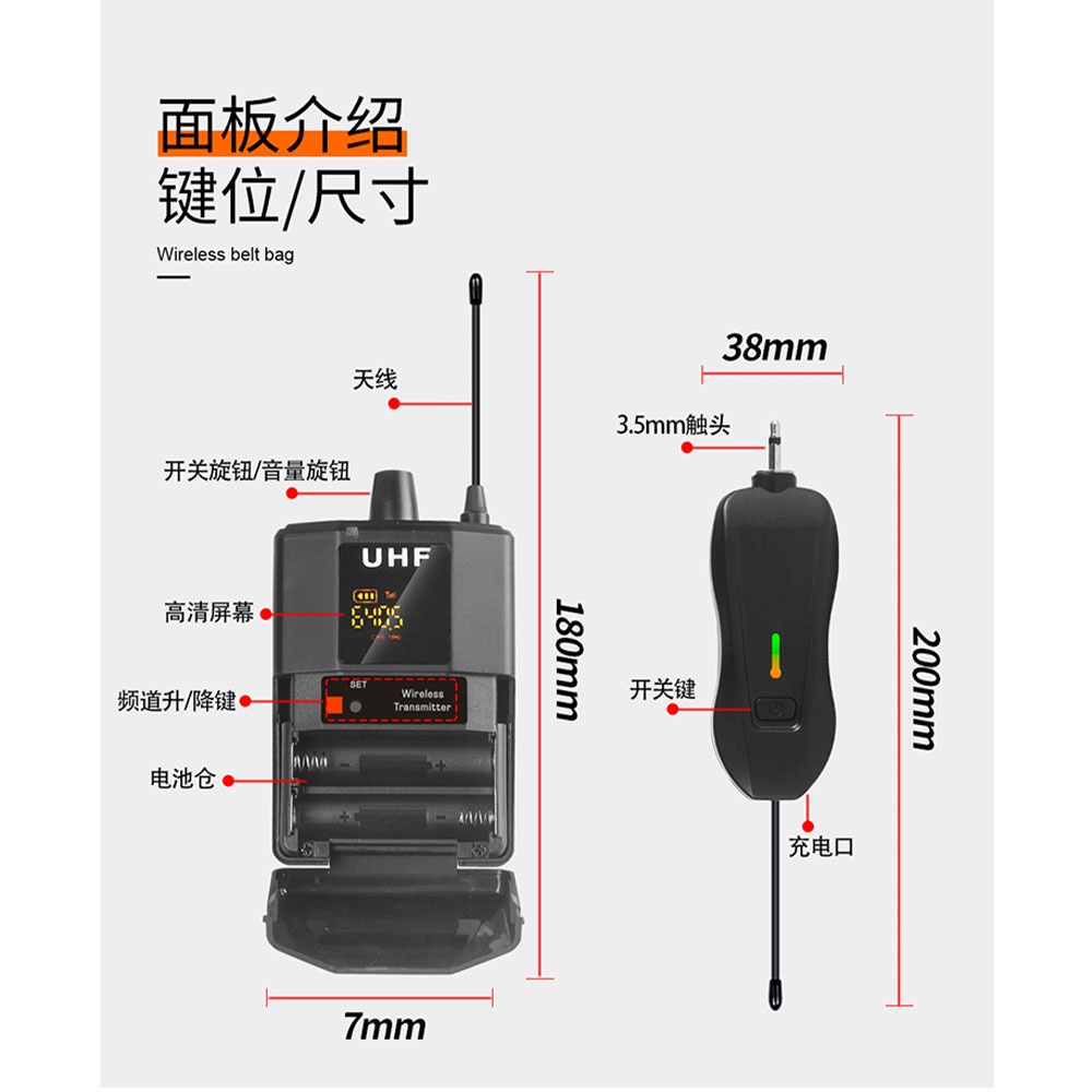 XTUGA UHF Mikrofon Nirkabel Lavalier Wireless Lapel Microphone System Podcast Live - AD-220