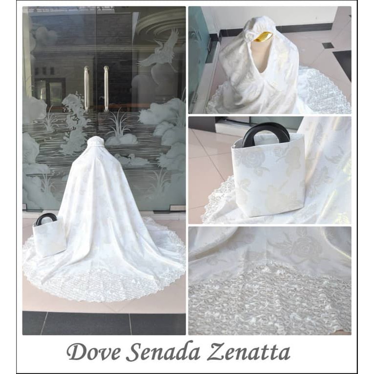 mukena dewasa warna putih zenatta doff bahan semi sutra mukena dewasa bordir elegan premium