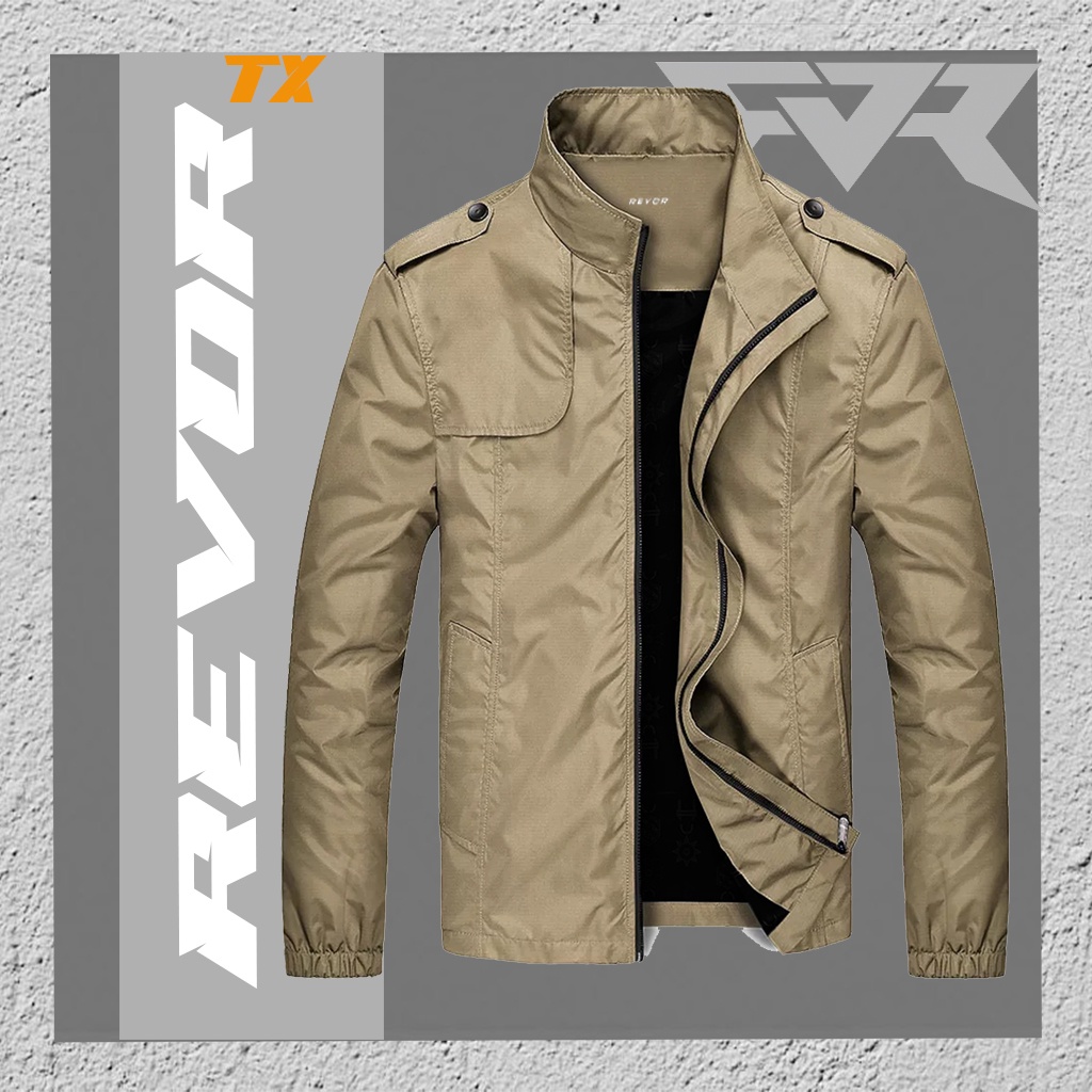 Revor TX Jaket Motor Styles Waterproof Pria Mocca/gray/navy/black