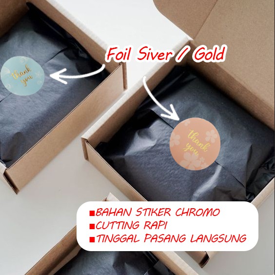 

60pc stiker thankyou pink bunga